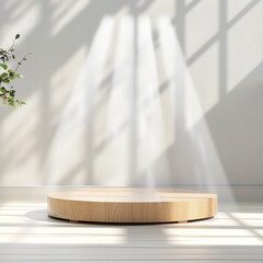 Canvas Print - Podium Display Stand in Sunlit Room