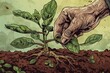 An illustration of grafting for disease-resistant plants, emphasizing its importance in agriculture.