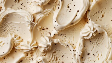 Poster - Close-up of vanilla ice cream with visible vanilla bean specks