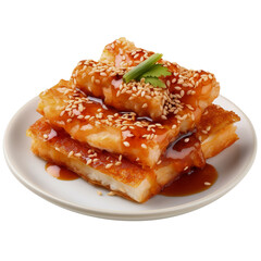 Wall Mural - Tasty Sesame Prawn Toast Isolated On WHite Background