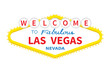 Welcome to fabulous Las Vegas sign icon. Nevada sight showplace. Classic retro symbol. Template for greeting card, banner, sticker print. Flat design. White background. Isolated. Vector