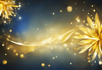 Poster - Blue and gold Abstract background, for new yeas eve cards and more