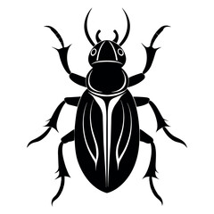 Sticker - beetle insect vector silhouette