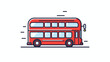 Double decker bus line icon. linear style sign for