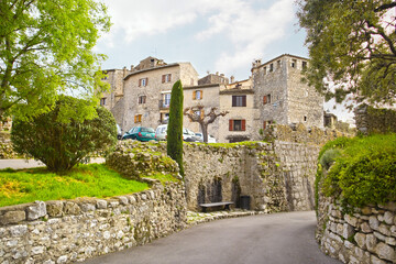 Wall Mural - Architecrure of downtown in french village Saint-Paul-de-Vence, France