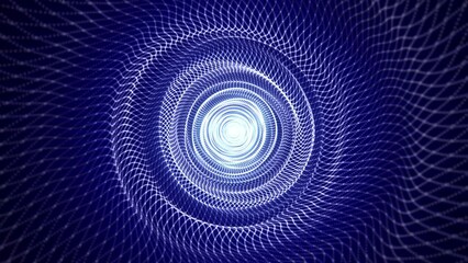 Wall Mural - seamless loop animation of abstract blue tunnel made of moving waves of energy. futuristic backgroun