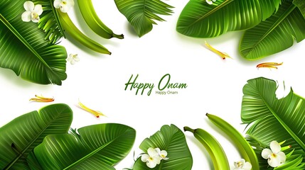 Wall Mural - vector illustration of onam. Kerala Onam Greeting Card. illustration