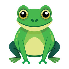 Sticker - Frog flat vector illustration, a frog vector art illustration white background