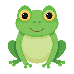 Sticker - Frog flat vector illustration, a frog vector art illustration white background