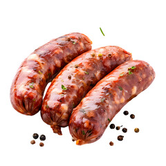 Wall Mural - Smoked sausage isolated on transparent background