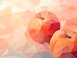 Peach abstract background with low poly design, vector illustration in the style of peach color palette with copy space for photo text or product, blank 