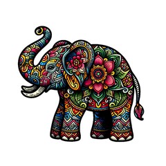 thai elephant,elephant with a flower