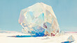 巨大なダイヤモンドの原石のイメージ水彩イラスト