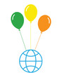 balloon air with earth globe