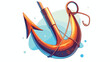 Fishing hook icon on a white background 2d flat car