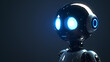 A futuristic robot companion with expressive LED eyes.
