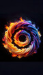 An A -generated spectacle of fiery swirls dancing in a hypnotic loop