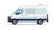 © Ali - Cargo van with driver in a medical mask isolated. Vector