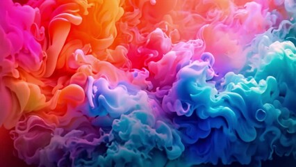 Poster - Vibrant Duel of Warm and Cool Hues in Abstract Clouds