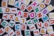 Colorful letter cubes, toy and education