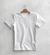 white t shirt on a hanger mockup clothing cotton sleeve fashion wear uniform apparel advertising