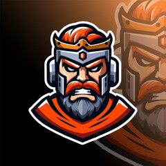 Canvas Print - The Angry Monarch Mascot Logo Vector Illustration