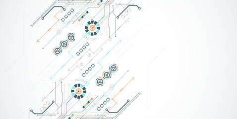Aufkleber - Abstract vector background on a technological theme.