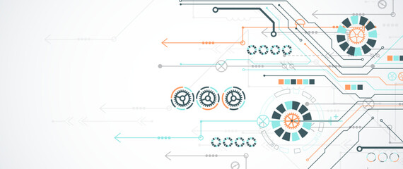 Aufkleber - Abstract vector background on a technological theme.