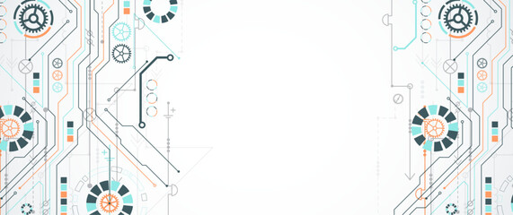 Aufkleber - Abstract vector background on a technological theme.