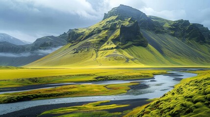 Canvas Print - Mountain River Landscape Close-Up View