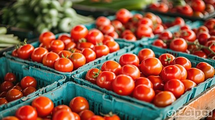 Canvas Print - Fresh tomatoes. Generative AI