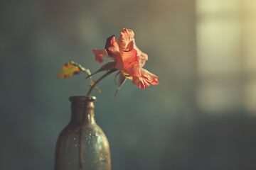 Sticker - wilted flower in a vase, symbolizing the drain of energy and vitality that anxiety can inflict on an individual's spirit 