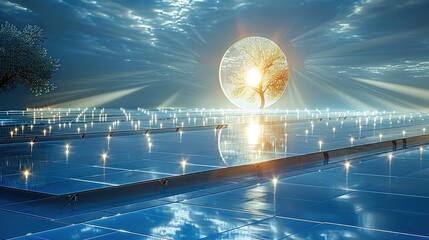Aufkleber - A Generators for Energy Harvesting. solar cell. Generative AI.