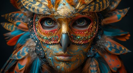 Wall Mural - beautiful woman in mask