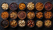 wooden bowls with different types of nuts
