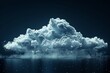 An abstract cloud isolated on black background. A single cloud in the air. Fog, white clouds, or dust isolated on black.