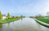 Fototapeta Uliczki - view to  Dortmund–Ems Canal in Mauritz-center, Muenster