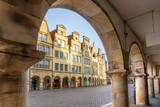 Fototapeta Uliczki - view to historic principalmarket street at the old town of Münster, Germany