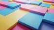 A colorful and abstract 3d representation of a gymnastics floor mat  AI generated illustration
