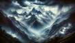 Rain Embrace in the Andes: Majestic and Mysterious Andean Peaks Shrouded in Rain Season - Stock Photo Concept