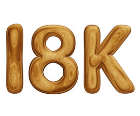 Wooden 18k for followers and subscribers celebration