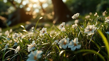 Wall Mural - Blooming Wildflowers in a Peaceful Meadow
