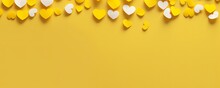 Yellow Hearts Pattern Scattered Across The Surface, Creating An Adorable And Festive Background For Valentine's Day