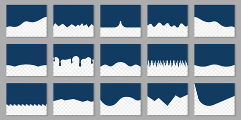 Wall Mural - divider shape for website top and page bottom set. separator border collection for poster, app, bann