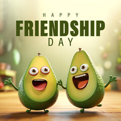 Friendship day illustration for social media post design template