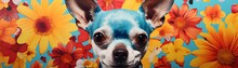 A Psychedelic Chihuahua With Flowers