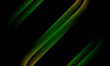 Green orange minimal glowing lines abstract futuristic tech background. Vector digital art design