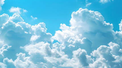 Wall Mural - A fluffy white cloud drifts across a vibrant blue sky