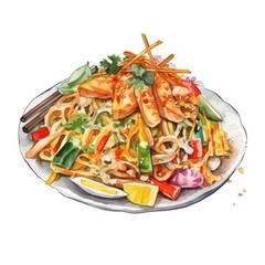 Sticker - salad with shrimps