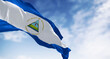 Nicaragua national flag waving on a clear day